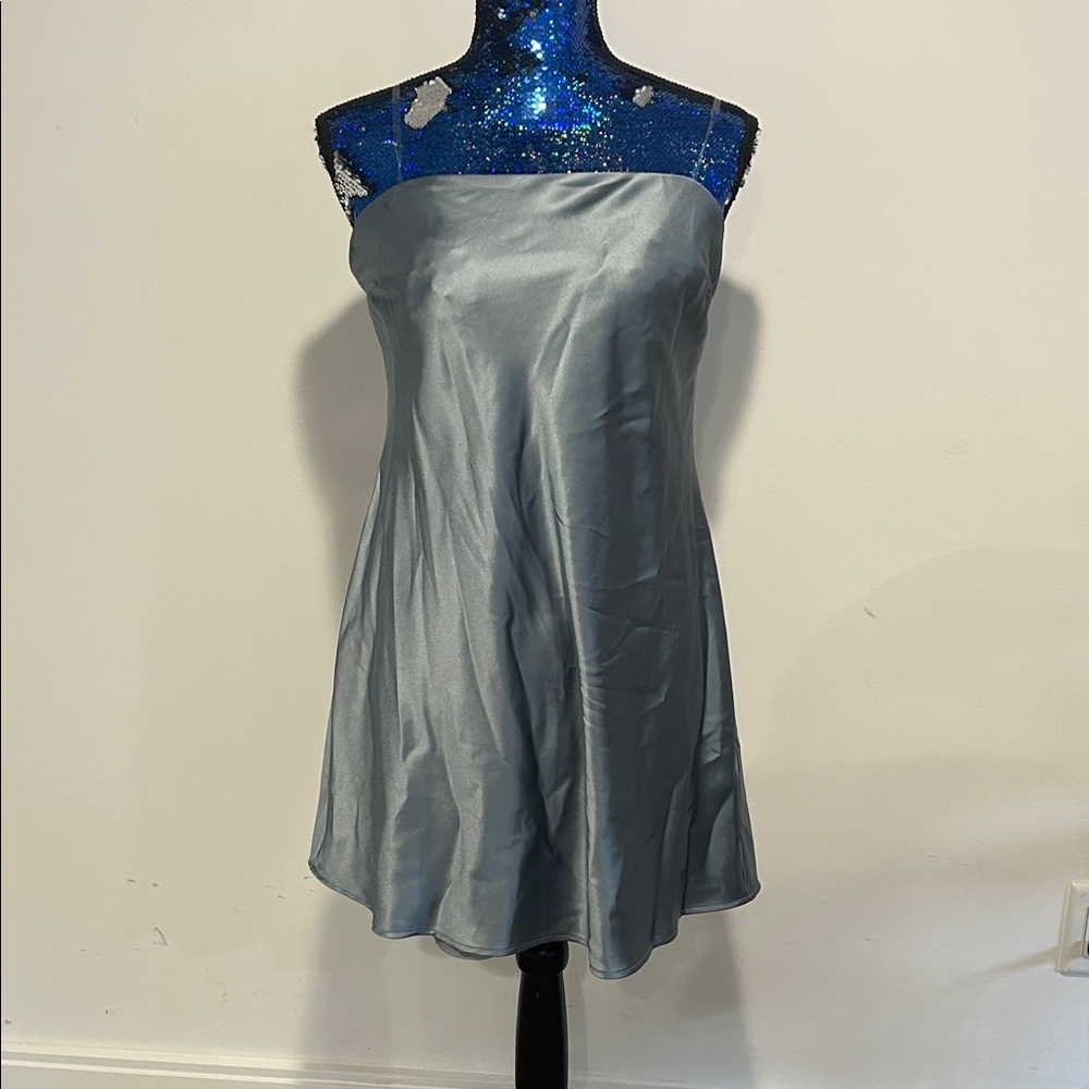 Wild Fable Strapless Silver/blue grey Dress